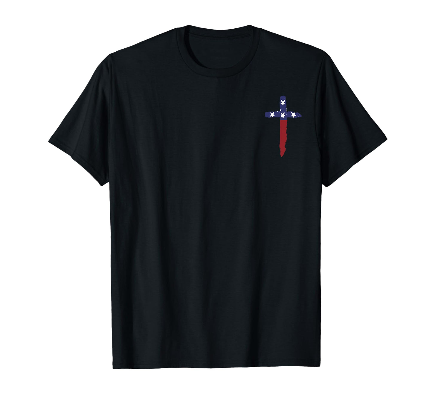 Loves Jesus And America Too Christian Cross Us Flag 2side T-Shirt
