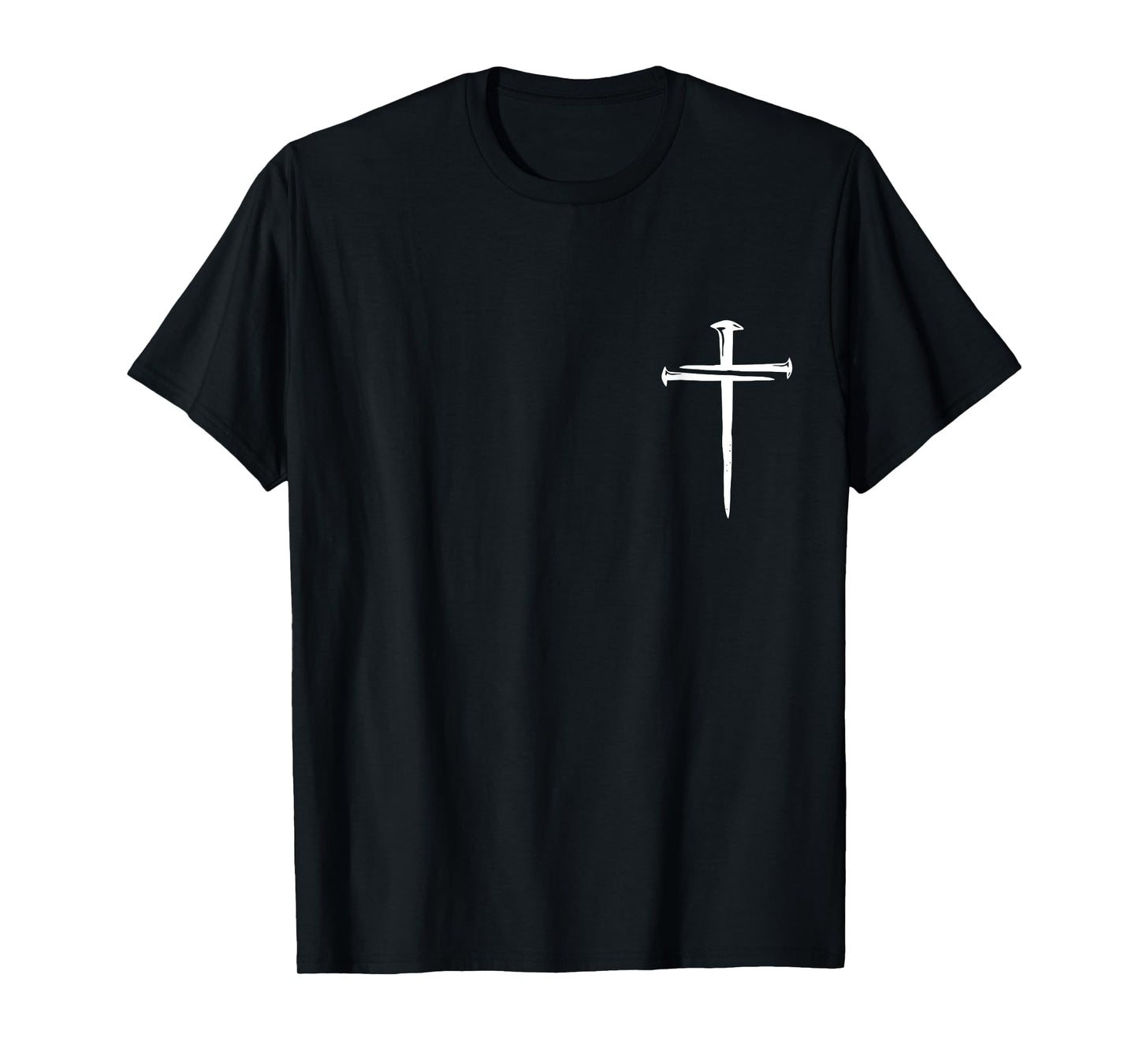 Christian Religious Jesus Crist Three Nails Cross Black Unisex Adults Kids Cotton Polyester Blend Modern Straight Fit Hoodie T-Shirt