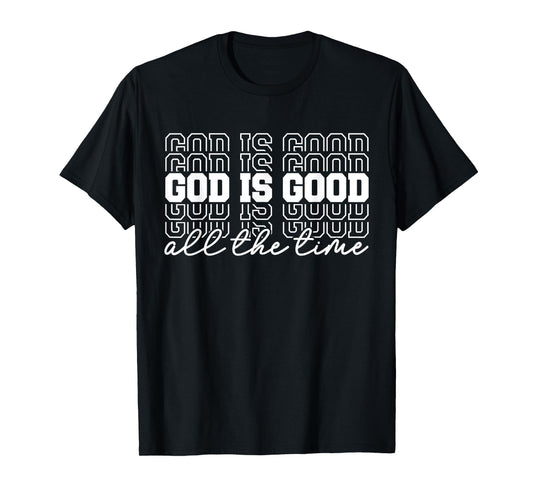 Retro Christian Jesus God is Good All The Time Religious T-Shirt