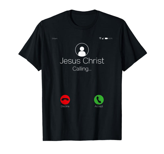 Jesus Christ Calling Christian Faith Religion Graphic Themed T-Shirt