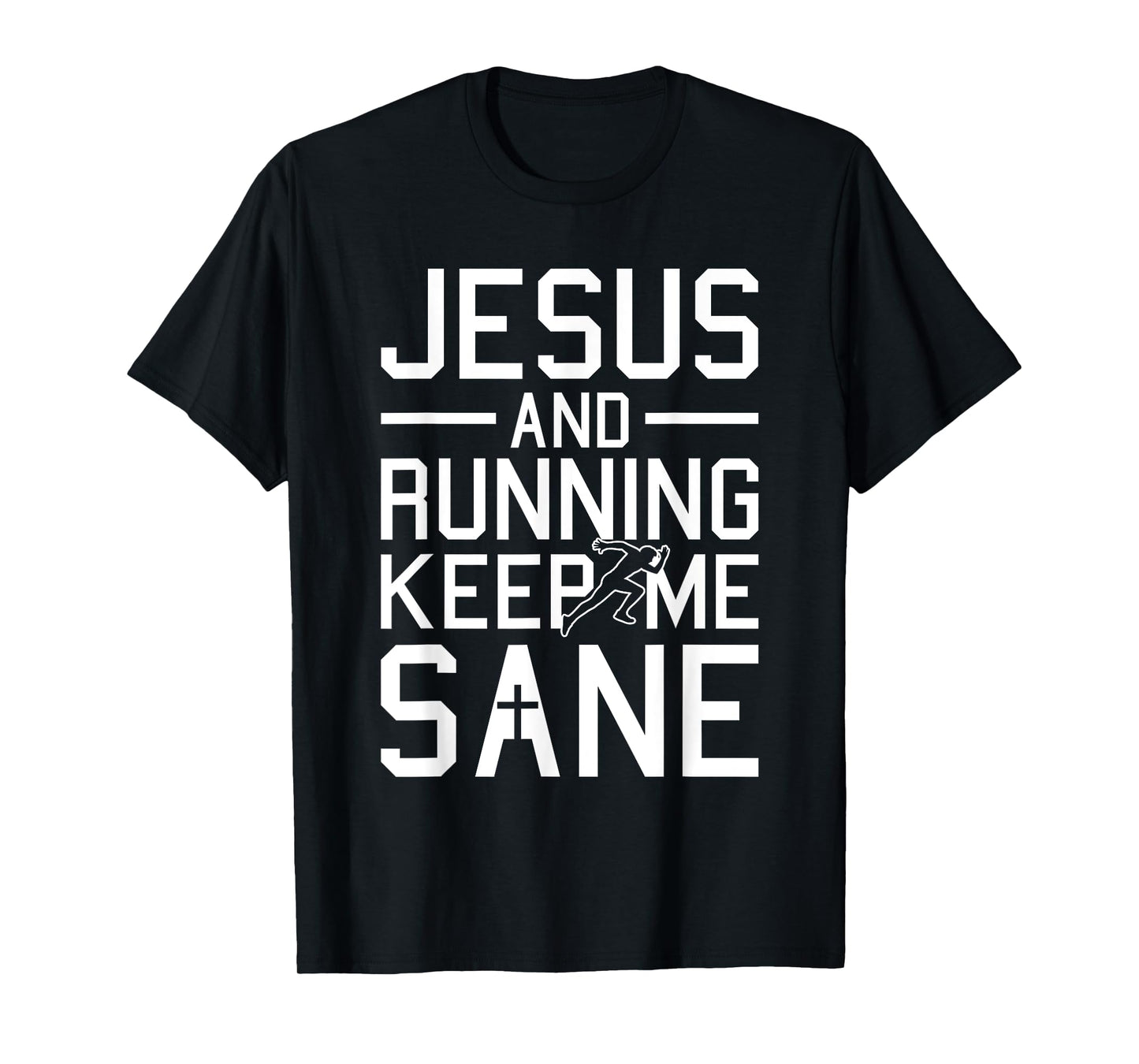 Jesus And Running Christmas Religious Faith Christian Runner T-Shirt