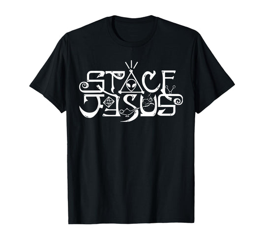 Funny Space Jesus Design Astronaut Science Alien Men Women T-Shirt