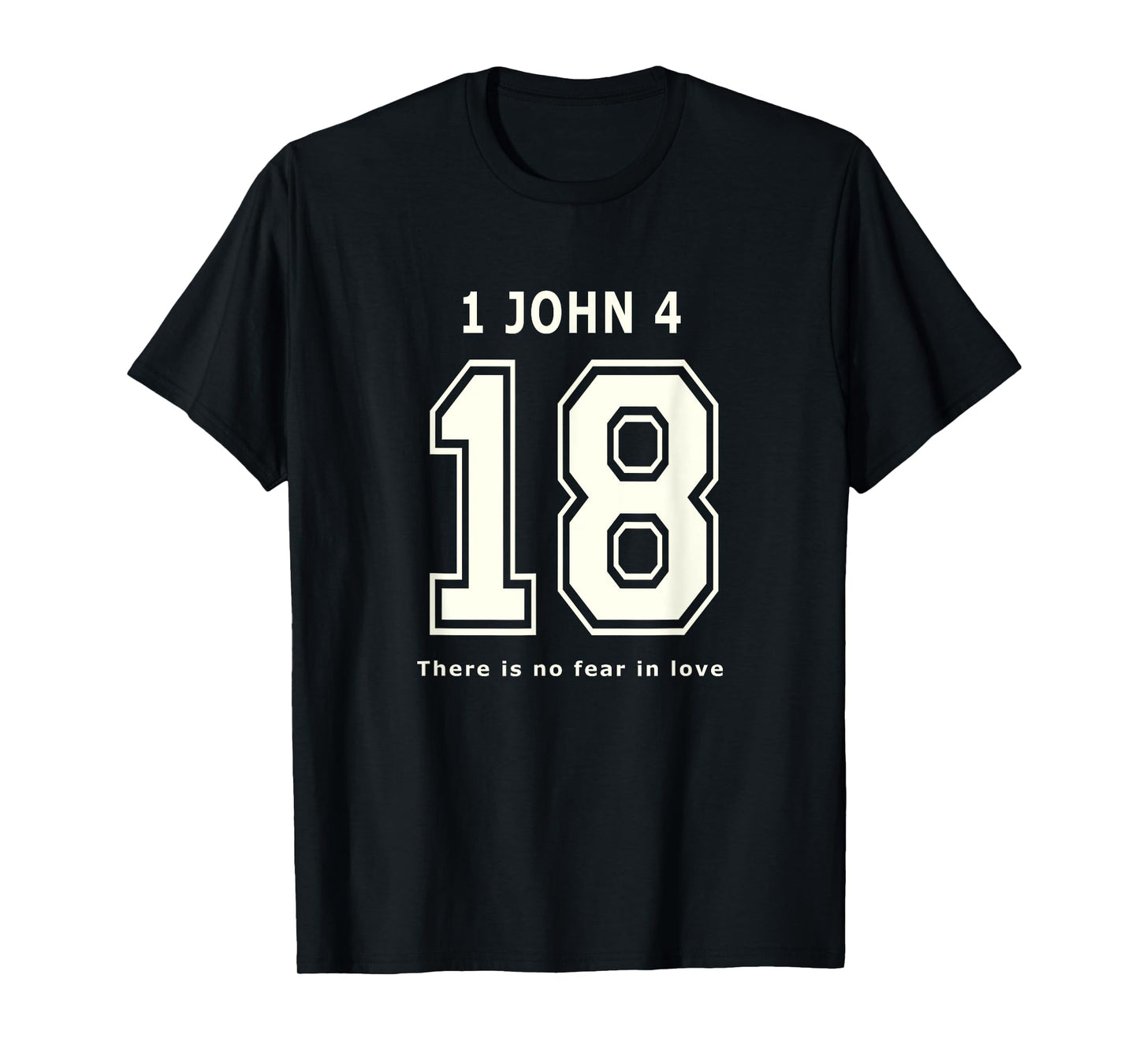 1 John 18 Team Sports Bible Verse Christian Jersey T-Shirt
