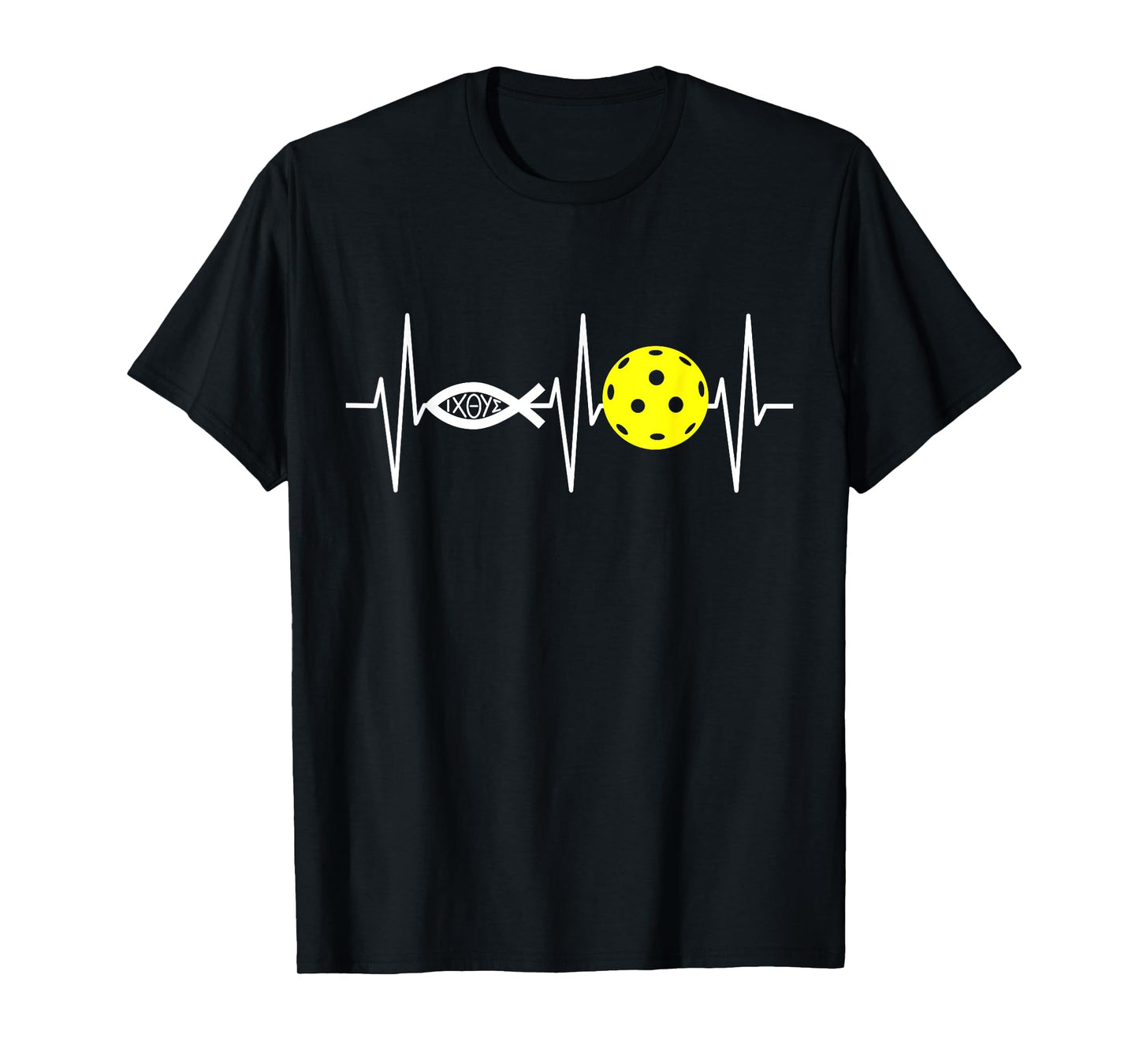 Christian Shirt Pickleball Player Ichthys Jesus Fish Symbol T-Shirt