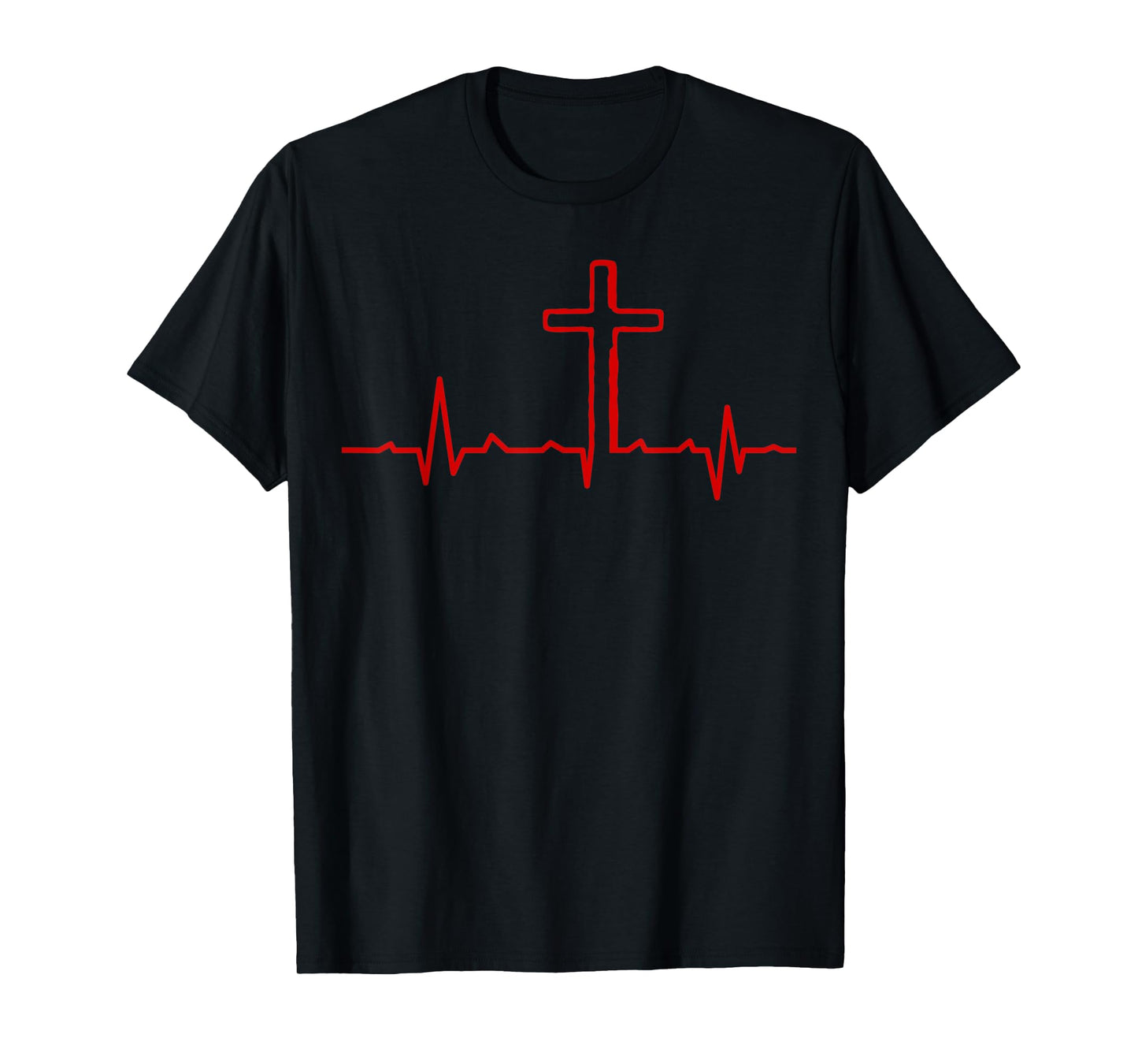 Cross Heartbeat Christian Faith T-Shirt