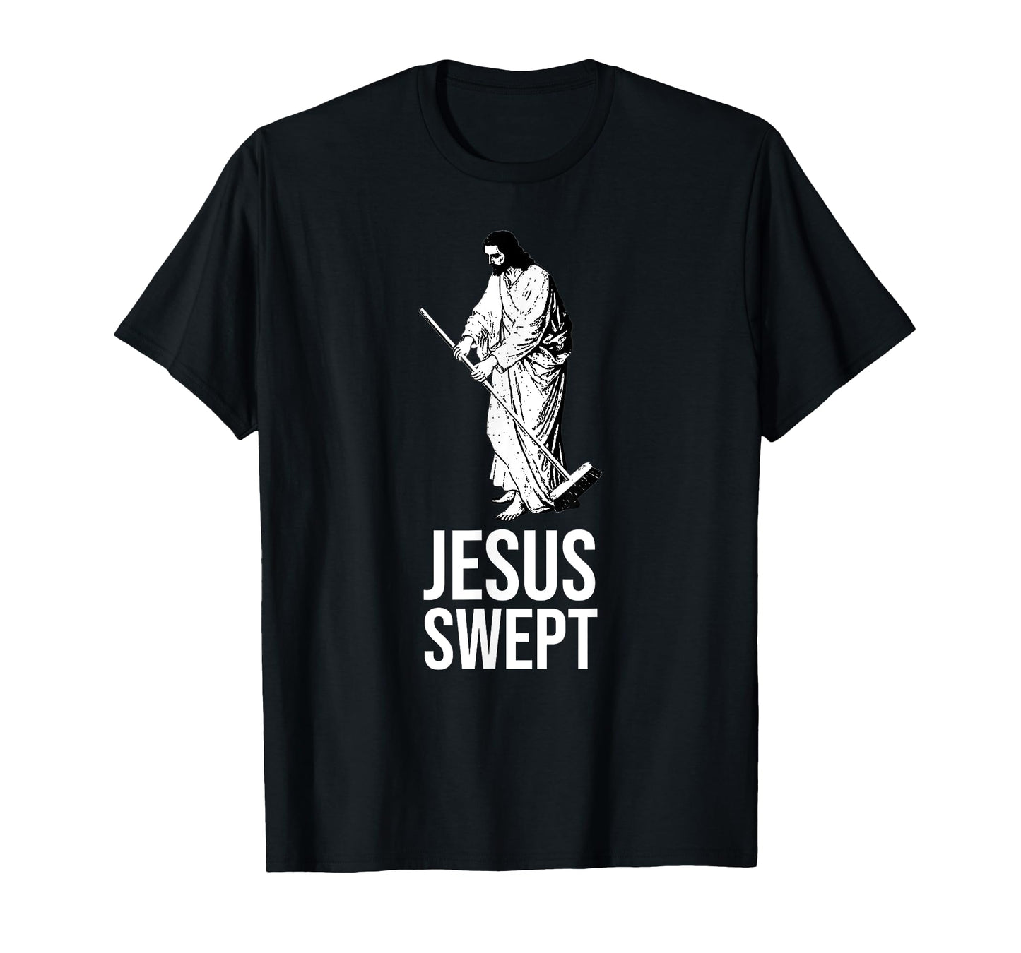 Funny Jesus Swept Drawing Pun. Sacrilege, Humorous Satire T-Shirt