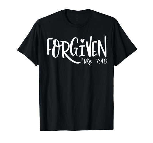 Forgiven Faith Based Top Plus Size 2x Christian Bible Verse T-Shirt