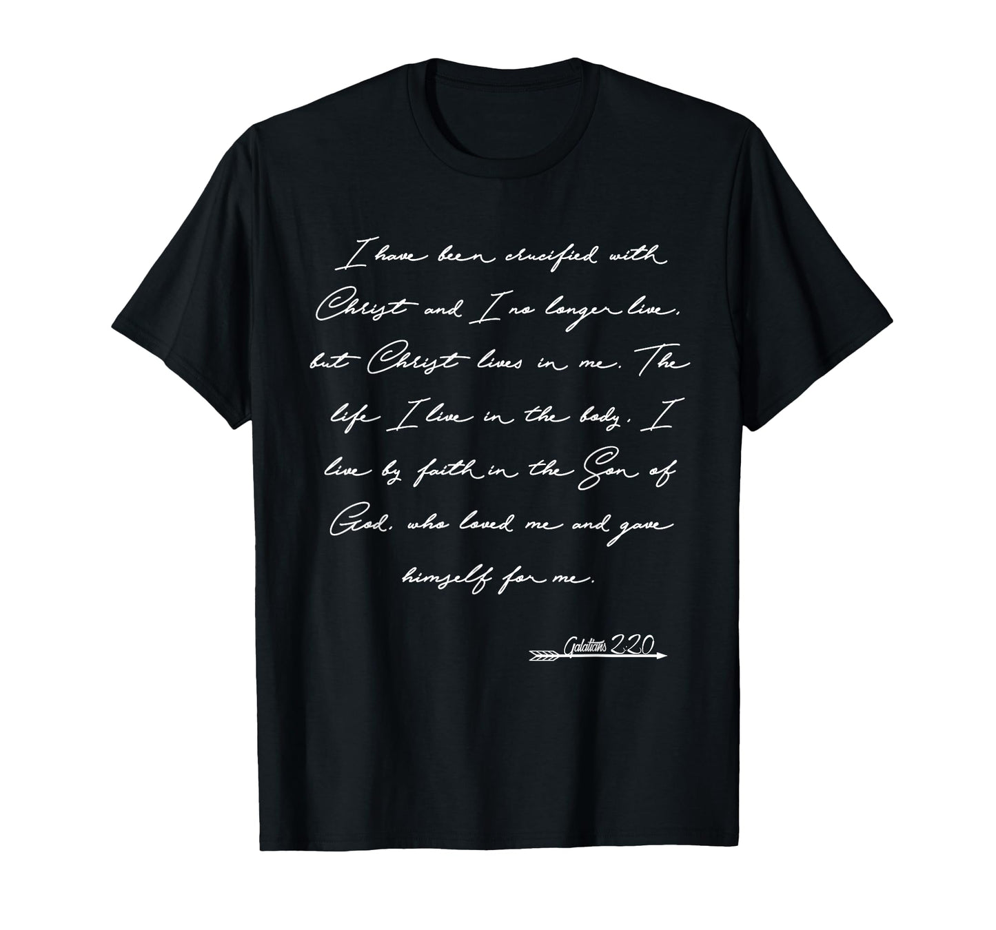 Galatians 2:20 Manuscript Christian Bible Verse T-Shirt