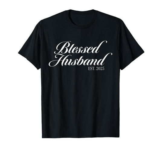 Blessed Husband 2025 Christian Newlywed Groom Wedding T-Shirt