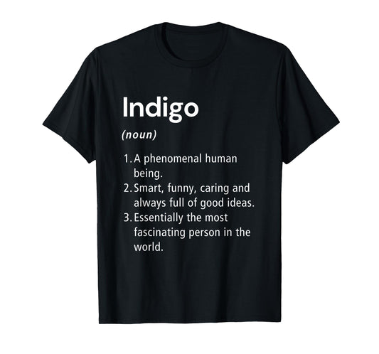 Indigo Name Definition Funny Dictionary T-Shirt