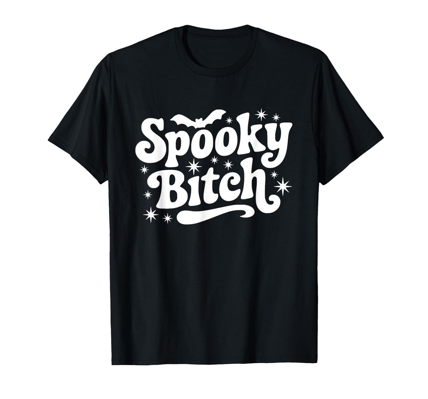 Spooky Bitch Retro Halloween Witch Quote Saying Bats Gift T-Shirt