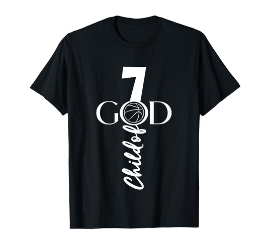 JESUS 7 YEARS CHILD OF GOD BASKETBALL 7TH BIRTHDAY T-Shirt