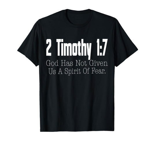 2 Timothy 1:7 Bible Verse Religious Christian Faith T-Shirt