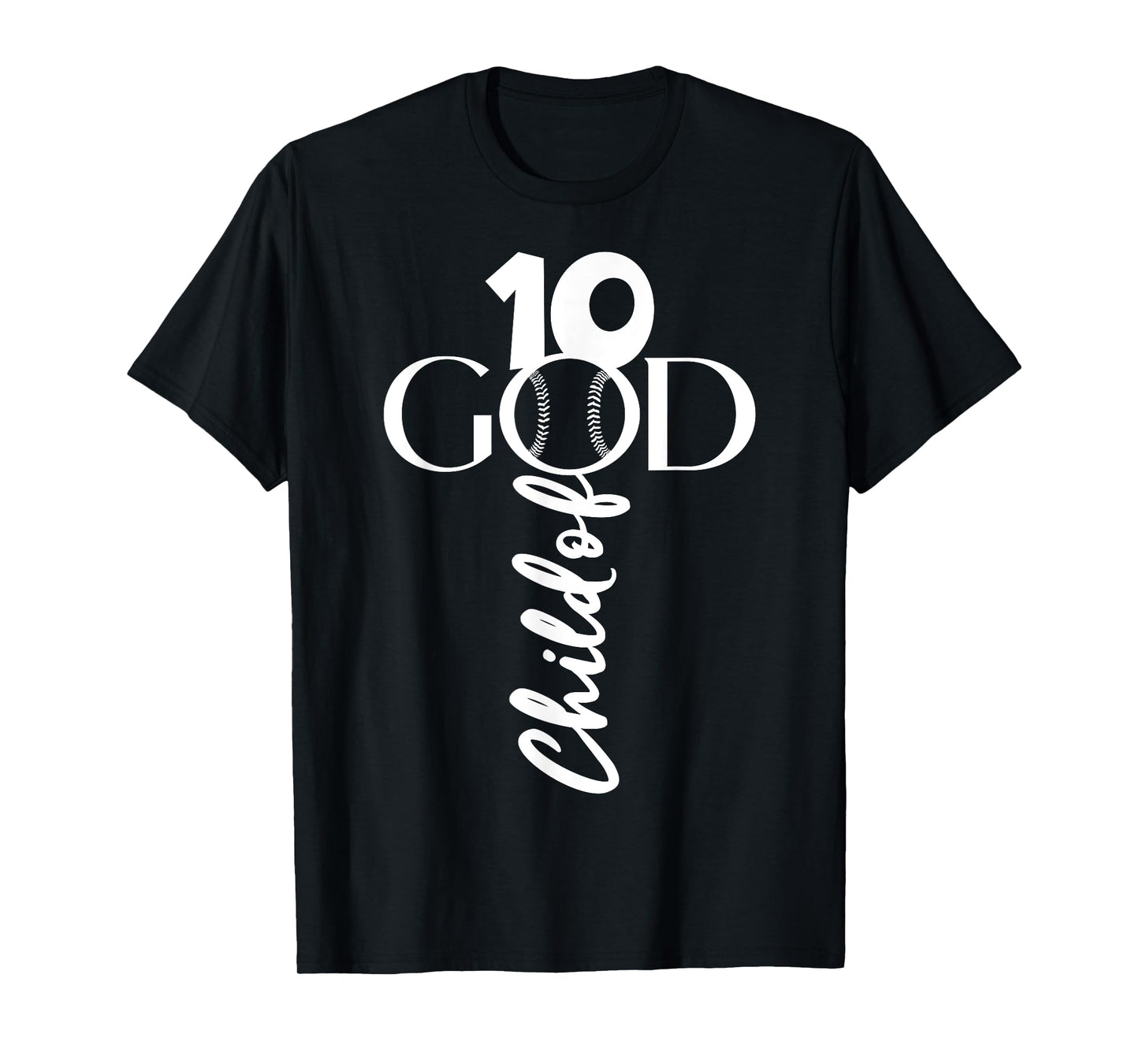BASEBALL JESUS 10 YEARS CHILD OF GOD BASEBALL 10th BIRTHDAY T-Shirt
