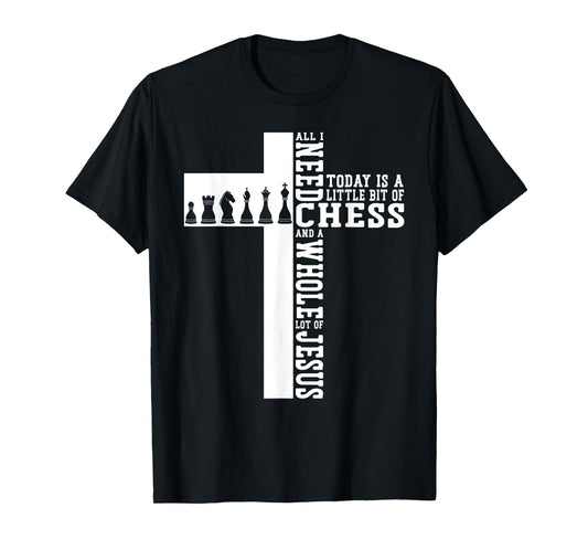 Chess Player Piece Vintage Christian Jesus Cross Faith All I T-Shirt
