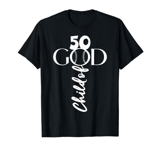 BASEBALL JESUS 50 YEARS CHILD OF GOD BASEBALL 50th BIRTHDAY T-Shirt