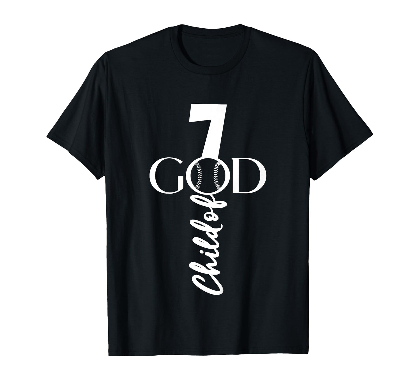 BASEBALL JESUS 7 YEARS CHILD OF GOD BASEBALL 7TH BIRTHDAY T-Shirt