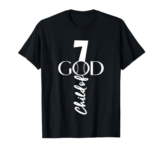 BASEBALL JESUS 7 YEARS CHILD OF GOD BASEBALL 7TH BIRTHDAY T-Shirt