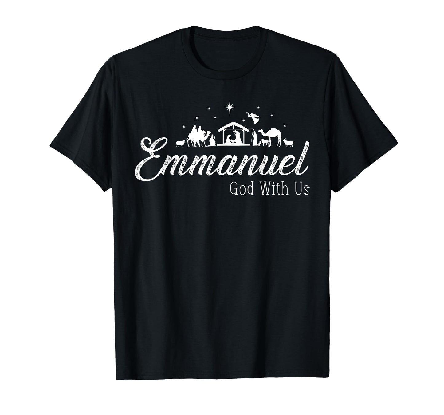 Emmanuel God With Us Nativity Scenes Christian Christmas T-Shirt