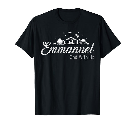 Emmanuel God With Us Nativity Scenes Christian Christmas T-Shirt