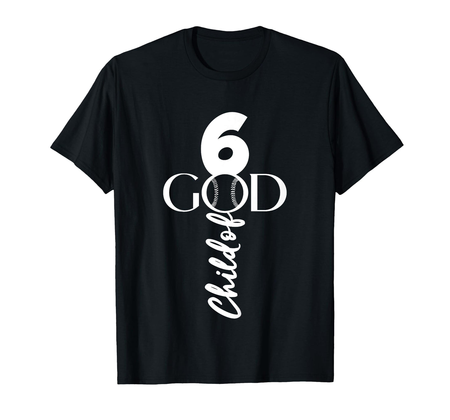BASEBALL JESUS 6 YEARS CHILD OF GOD BASEBALL 6TH BIRTHDAY T-Shirt