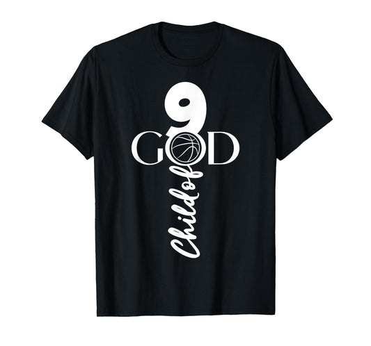 JESUS 9 YEARS CHILD OF GOD BASKETBALL 9th BIRTHDAY T-Shirt