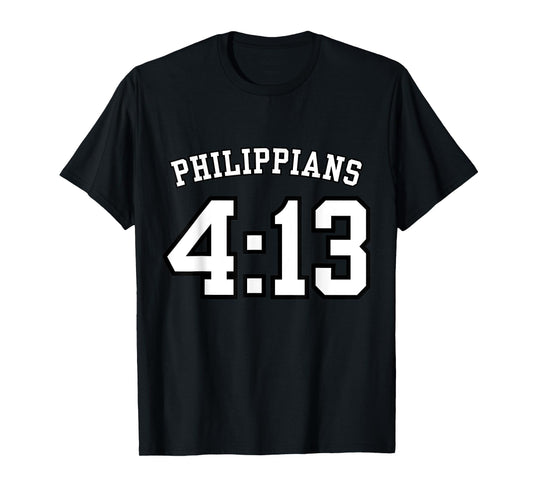 Philippians 4:13 Sports Jersey Christian Scripture Design T-Shirt