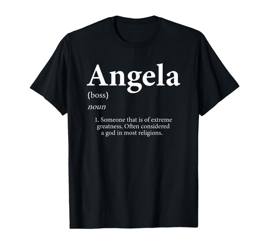 Angela Definition Funny First Name Birthday Party For Angela T-Shirt