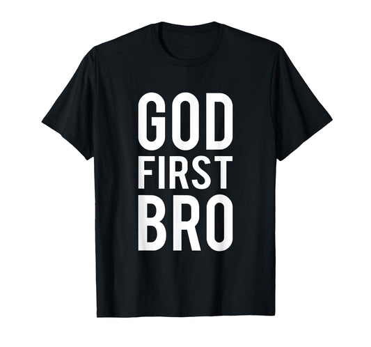 God First Bro Religious God Jesus Christian Faith Cross Lion T-Shirt