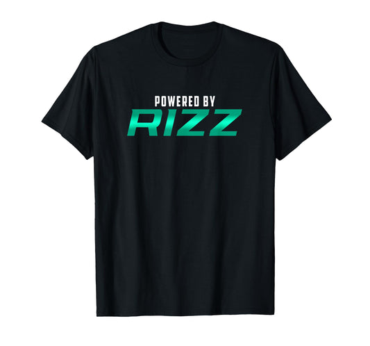 Powered By RIZZ Trending Meme Rizzler Funny Rizz God T-Shirt