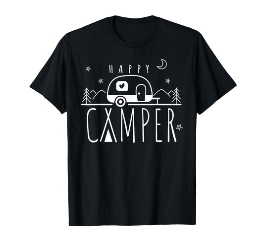 Funny Happy Camper Men Women Camping Lover T-Shirt