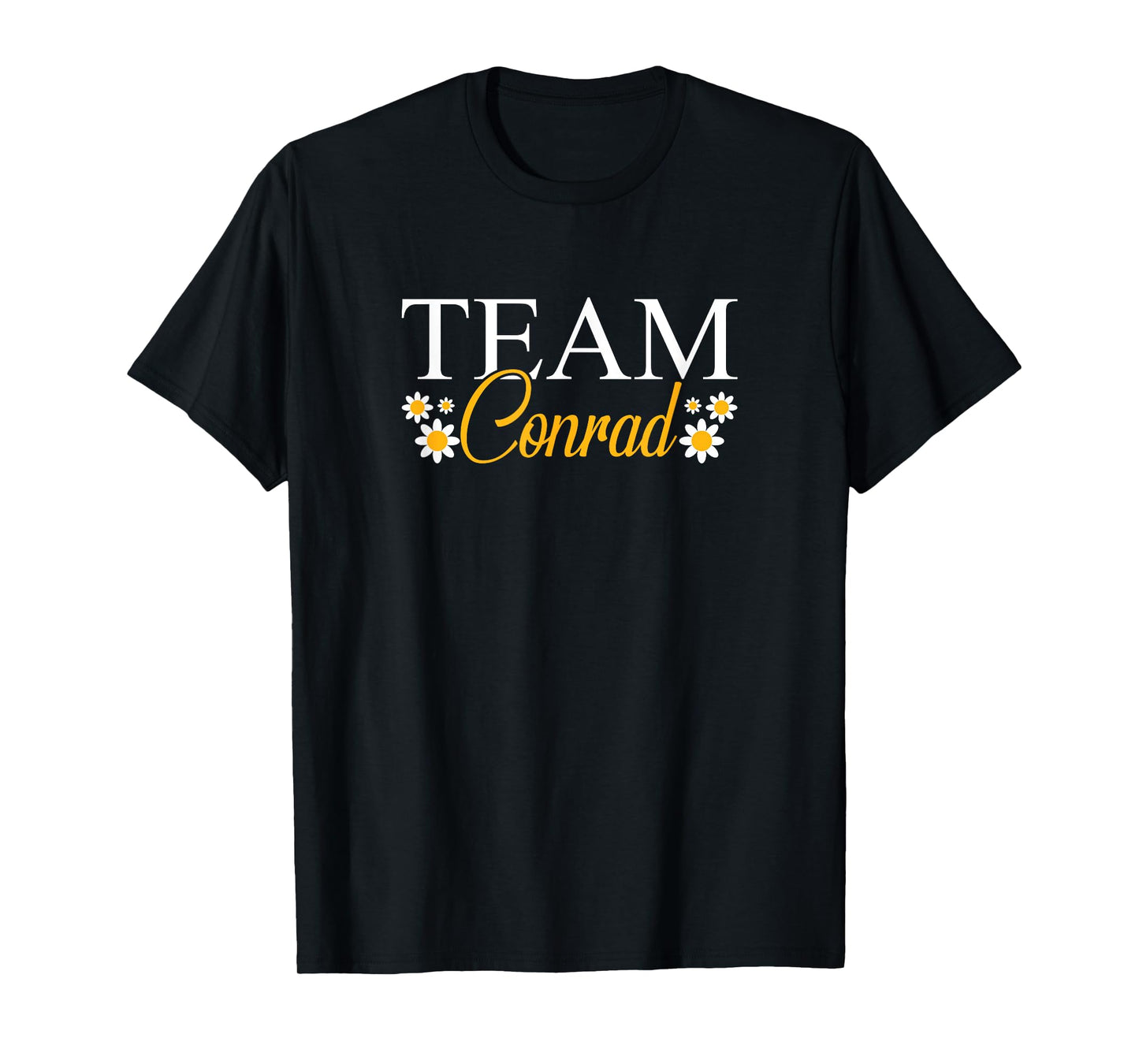 Team Conrad Kids Unisex-Adults Floral T-Shirt Black Small Classic Fit Crew Neck Short Sleeve