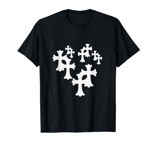 Y2K Cross Heart Design T-Shirt