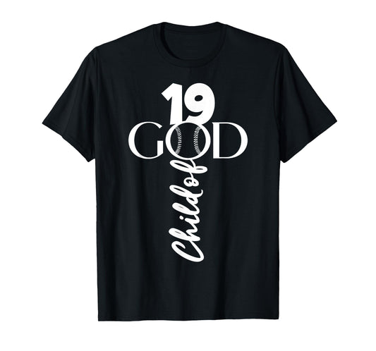 BASEBALL JESUS 19 YEARS CHILD OF GOD BASEBALL 19TH BIRTHDAY T-Shirt