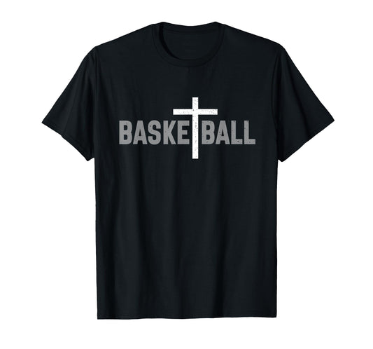 Christian Basketball Cross Men Boys Graphic T-Shirt