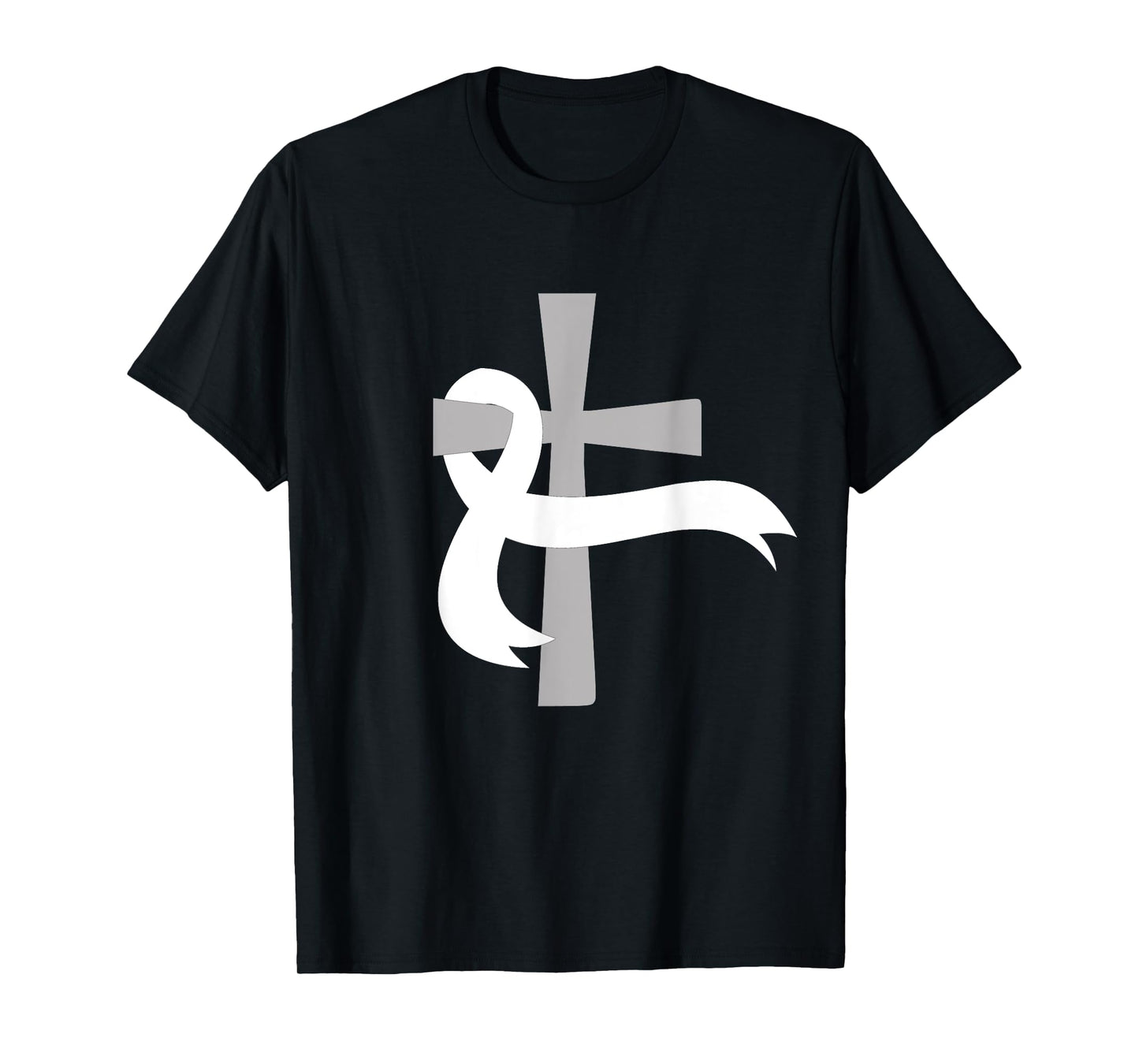 Lung Cancer Awareness White Ribbon Jesus Cross T-Shirt