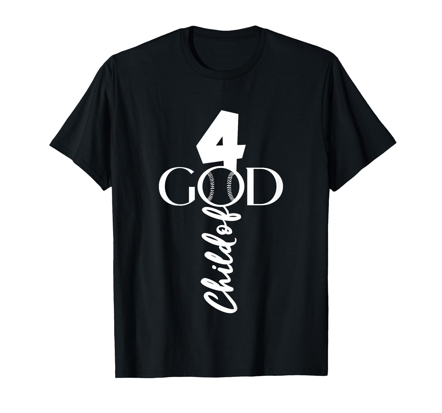 BASEBALL JESUS 4 YEARS CHILD OF GOD BASEBALL 4th BIRTHDAY T-Shirt