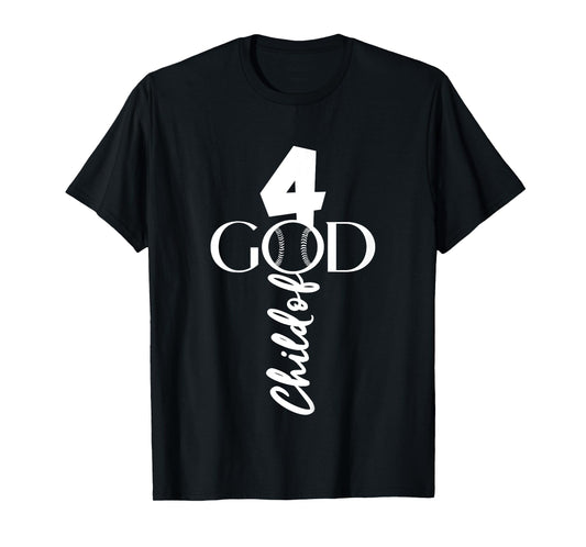 BASEBALL JESUS 4 YEARS CHILD OF GOD BASEBALL 4th BIRTHDAY T-Shirt