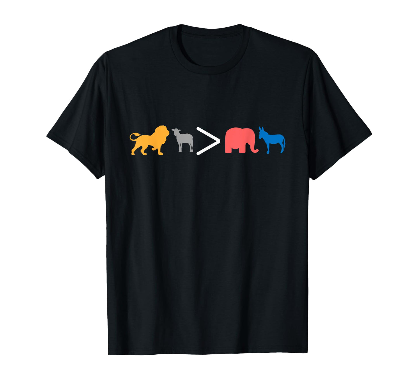 Christian Lion Lamb greater than Republican and Democrat T-Shirt