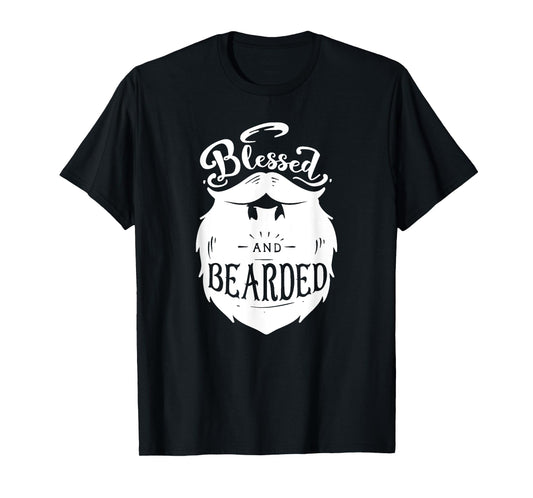 Blessed and Bearded - Jesus Praying Beard Hair Mustache T-Shirt