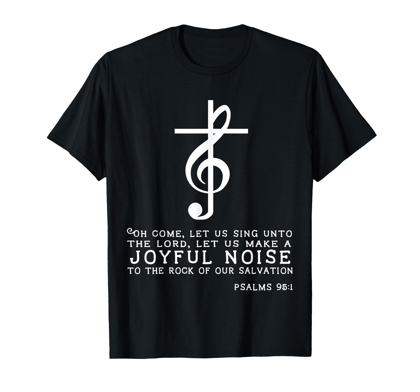 Christian Music Cross Tee Treble Clef Musical Gift TShirt T-Shirt