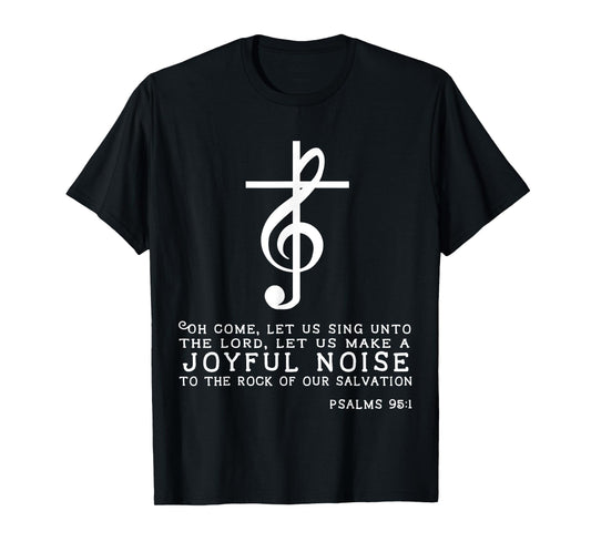 Christian Music Cross Tee Treble Clef Musical Gift TShirt T-Shirt