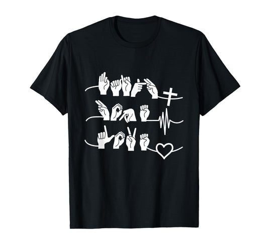 Faith Hope Love - Christ Religion Heartbeat T-Shirt