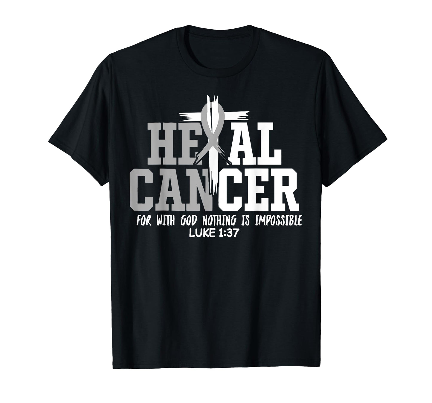 Heal Cancer Believe God Christian Brain Cancer Awareness T-Shirt