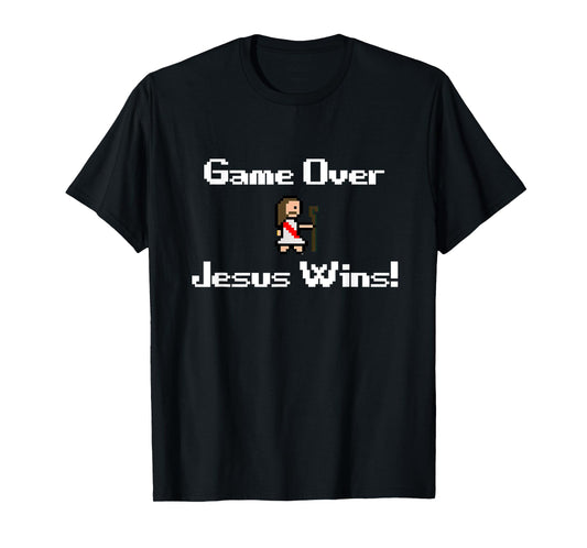 Funny Christian Game over Jesus wins, gaming, faith, bible T-Shirt