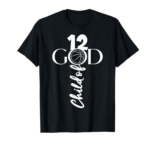 JESUS 12 YEARS CHILD OF GOD BASKETBALL 12TH BIRTHDAY T-Shirt
