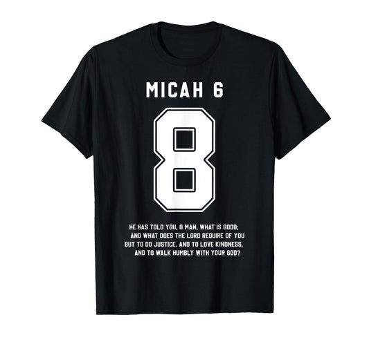 Micah 6:8 Bible Verse Team Sports Jersey Christian T-Shirt
