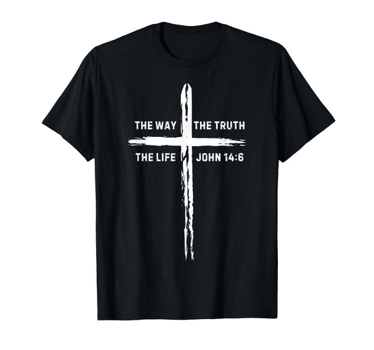 Jesus Cross The Way Truth Life Men Women Kids Christian T-Shirt
