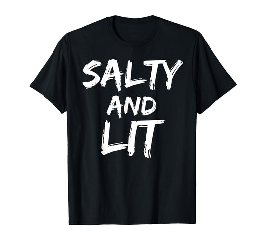 Salty and Lit Shirt for Men Funny Salt & Light Christian Tee T-Shirt