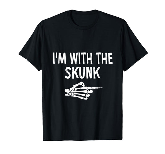 I'm With The Skunk Funny Matching Couple Halloween Costume T-Shirt